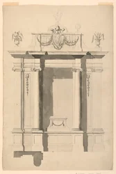 Zeichnung, Endpunkt eines Allees